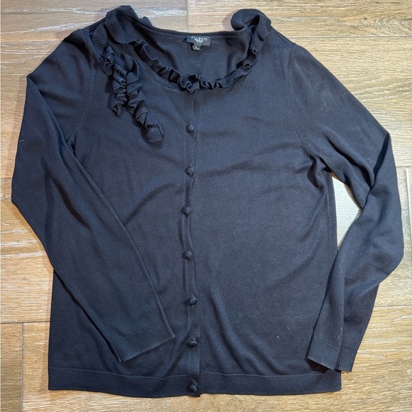 Talbots petite silk blend femine black cardigan size medium - Picture 1 of 8